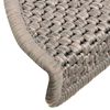 vidaXL Trapmatten zelfklevend Sisal-Look 30 st 56x17x3 cm Platina