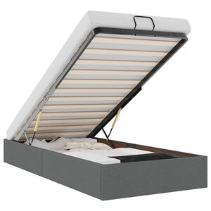 vidaXL Bedframe zonder matras 100x200 cm stof donkergrijs