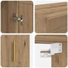 vidaXL Wandkast 2 pcs Artisan Eiken 69,5 x 34 x 90 cm Bewerkt hout