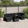 vidaXL 8-delige Loungeset met kussens poly rattan zwart