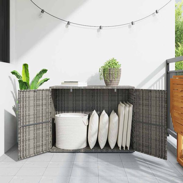 vidaXL Tuinkast 100x55,5x80 cm poly rattan grijs