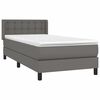 vidaXL Boxspring met matras kunstleer grijs 100x200 cm