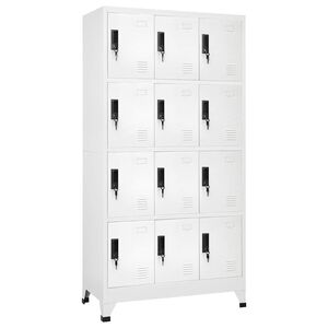 vidaXL Lockerkast 90x45x180 cm staal wit