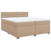vidaXL Boxspring met matras kunstleer cappuccinokleurig 200x200 cm