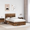 vidaXL Bedframe met hoofdeinde Oudhout 120 x 190 cm Bewerkt hout