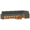 vidaXL Hoekbank Set 7 pcs Natuurlijk en Antraciet Massief Acaciahout
