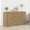 vidaXL Dressoir met lade Artisan Eiken 120 x 36 x 69 cm Bewerkt hout