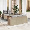 vidaXL Tuinbankenset met kussen 6 pcs Beige poly rattan