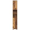 vidaXL Badkamer Kast Oud Hout 30 x 35 x 192 cm Bewerkt hout & Metaal