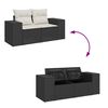 vidaXL 9-delige Loungeset met kussens poly rattan zwart