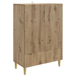 vidaXL Dressoir Artisanaal eiken 66 x 34,5 x 95 cm Bewerkt hout