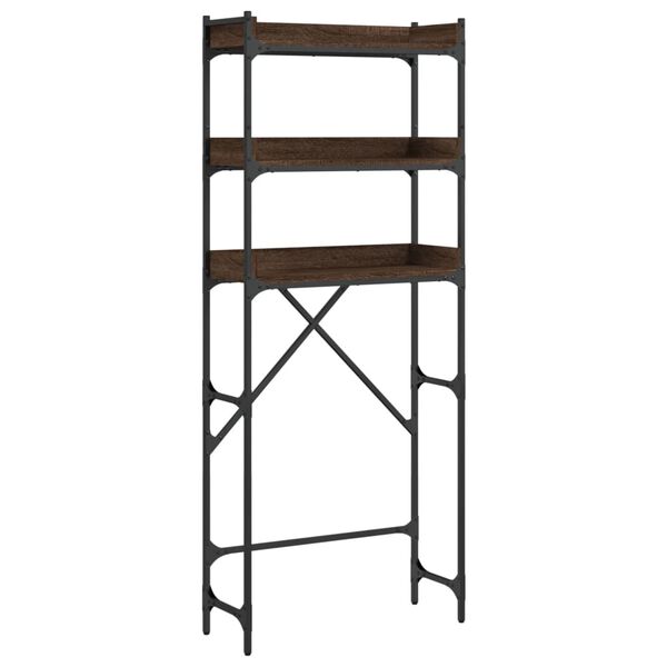 vidaXL Wasmachinerek 67x25x163 cm bewerkt hout bruin eikenkleur