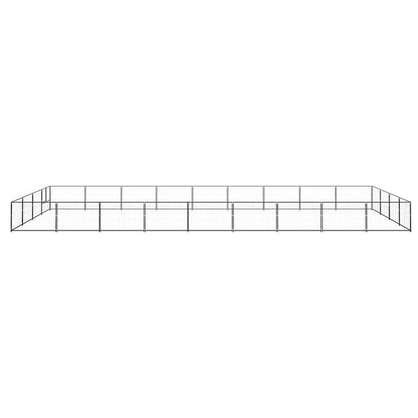 vidaXL Hondenkennel 36 m&sup2; staal zwart