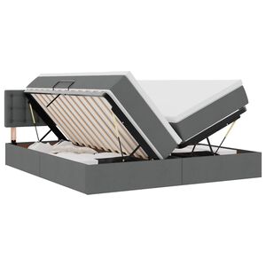 vidaXL Opslag bed met matras Donkergrijs 180 x 200 cm Nep Leer