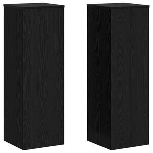 vidaXL Plantenstandaard Zwart Eiken 33 x 33 x 100 cm Bewerkt hout