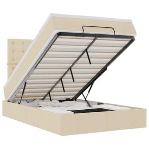 vidaXL Ottoman bed met matras 120x200cm stof cr&egrave;mekleurig