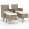 vidaXL 4-delige Tuinstoelen- en voetenbankenset poly rattan beige