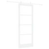 vidaXL Schuifdeur 83 x 211 cm Massief grenenhout en glas Wit