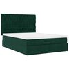 vidaXL Ottoman bed met matrassen 140x190cm fluweel donkergroen