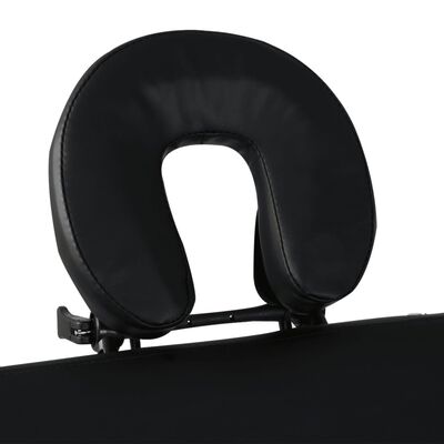 vidaXL Inklapbare massagetafel 4 zones met houten frame (zwart)
