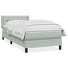 vidaXL Boxspring met matras fluweel lichtgrijs 80x220 cm