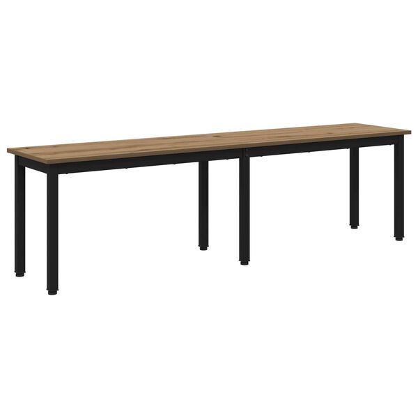 vidaXL Bank Ambachtelijk eiken 160 x 35 x 45 cm Bewerkt hout
