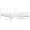 vidaXL Bedframe met hoofd- en voeteneinde metaal wit 160x200 cm