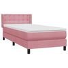 vidaXL Boxspring met matras fluweel roze 90x220 cm