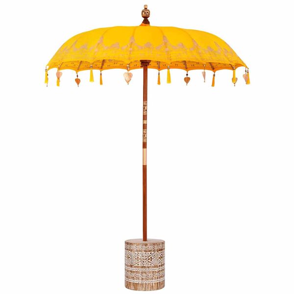 vidaXL Balinese parasol met basis Geel 185 x 185 x 260 cm