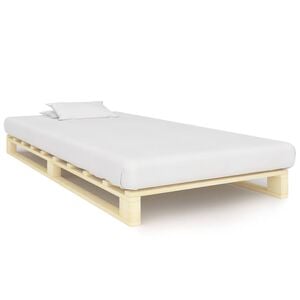 vidaXL Bedframe pallet massief grenenhout 100x200 cm
