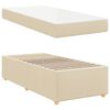 vidaXL Bedframe met matras Cr&egrave;me 90 x 200 cm Stof