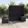 vidaXL 4-delige Loungeset met kussens poly rattan zwart