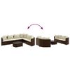 vidaXL 7-delige Loungeset met kussens poly rattan bruin