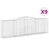 vidaXL Schanskorven 9 st gewelfd 400x50x120/140 cm ijzer