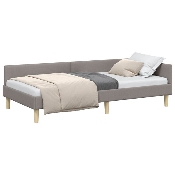 vidaXL Hoekbedframe met hoofdeinde Taupe 80 x 200 cm Stof