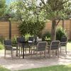 vidaXL Tuin eettafelset met kussen 7 pcs Lichtgrijs poly rattan