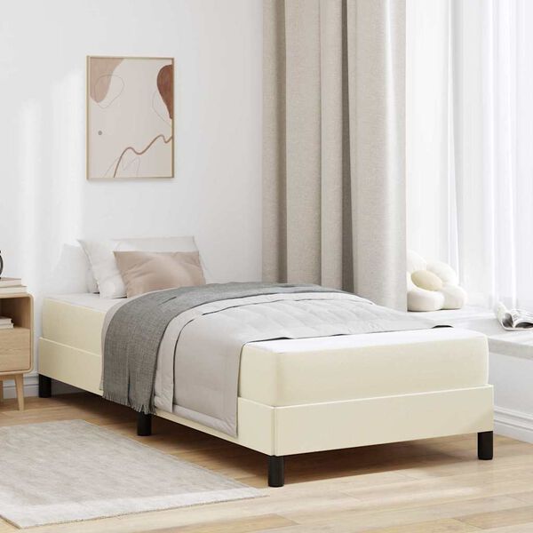 vidaXL Bedframe met matras Cr&egrave;me 80 x 200 cm Stof