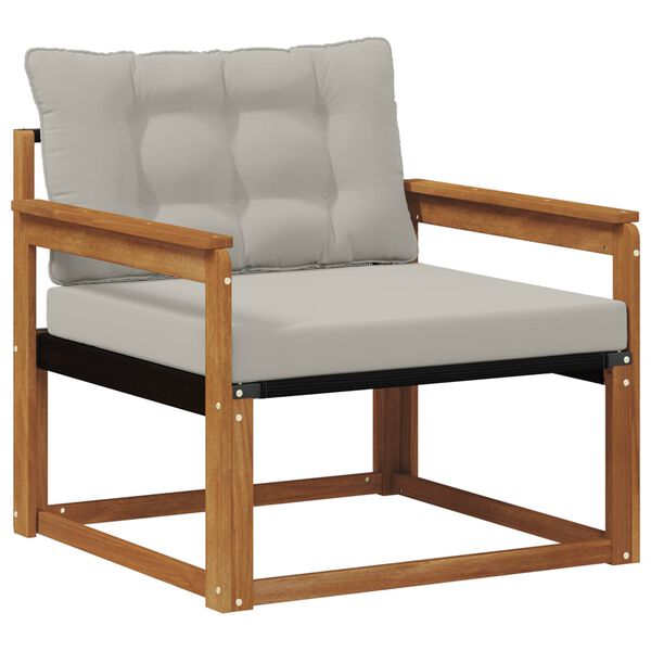 vidaXL Buiten bankenset Massief Acaciahout en Textilene Naturel