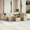 vidaXL 8-delige Loungeset met kussens poly rattan beige