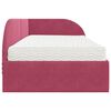 vidaXL Hoekbedframe met Matras met hoofdeinde 2 pcs Rood Fluweel