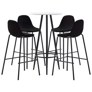 vidaXL 5-delige Barset stof zwart