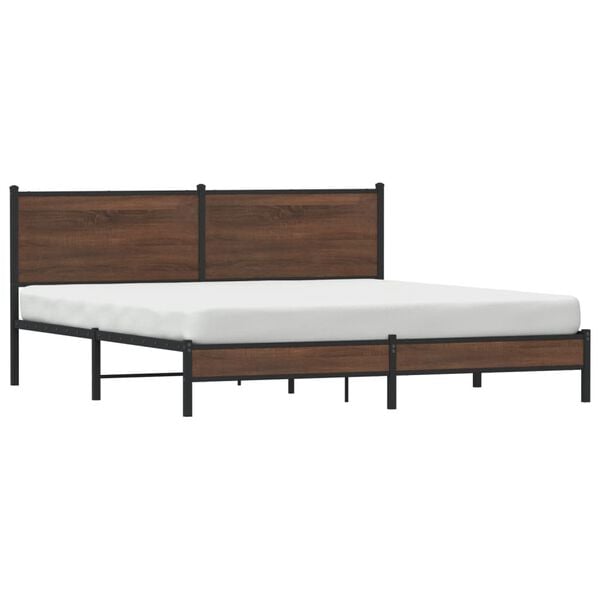 vidaXL Bedframe zonder matras metaal bruin eikenkleurig 160x200 cm