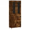 vidaXL Hoge kast 69,5x34x180 cm bewerkt hout gerookt eikenkleurig