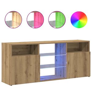 vidaXL Tv-meubel met LED 120x30x50 cm bewerkt hout artisanaal eiken