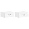 vidaXL Wandbeugel Bedkast 2 st Hoogglans Wit 49 x 34,5 x 20 cm