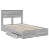 vidaXL Opslag bed met lade Grijs Sonoma 135 x 190 cm Bewerkt hout