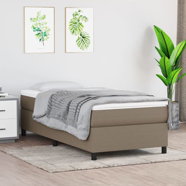 vidaXL Boxspring bed 90x200 cm stof taupe