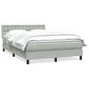 vidaXL Boxspring met matras fluweel lichtgrijs 160x210 cm