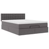 vidaXL Ottoman bed met matras 140x190cm kunstleer grijs