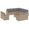 vidaXL 12-delige Loungeset met kussens poly rattan gemengd beige